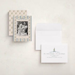 This is a blue jay holiday photo cards with standard by Creo Study called hand-drawn vintage garden printing on recycled smooth signature in grand