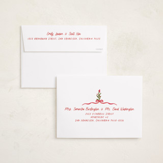 This is a stocking holiday photo cards with standard by Creo Study called hand-drawn vintage garden printing on signature in grand