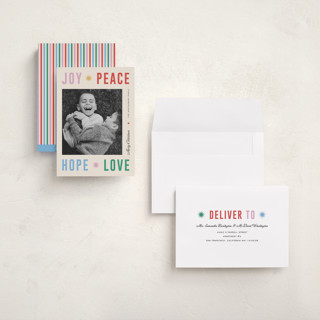 This is a sparkler holiday photo cards with standard by Pixel and Hank called peace poster printing on signature in grand