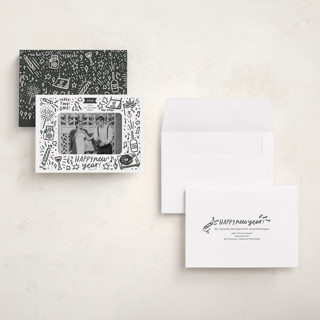This is a metal holiday photo cards with standard by Abbigail Lim called three! two! one! printing on signature in grand
