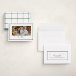This is a pine holiday photo cards with standard by Lea Delaveris called trim printing on recycled smooth signature in grand
