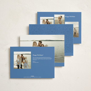 This is a blue night holiday photo cards with standard by Annie Clark called the grateful type printing on signature in grand