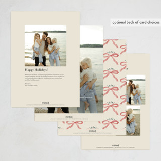 This is a eggnog holiday photo cards with standard by Chris Griffith called ribbon stripe holiday printing on signature in grand