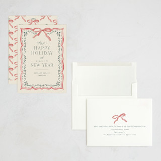 This is a eggnog holiday photo cards with standard by Chris Griffith called ribbon stripe holiday printing on signature in grand