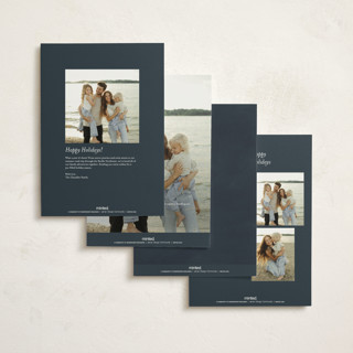 This is a midnight holiday photo cards with standard by Lori Wemple called forest snowglobe printing on signature in grand