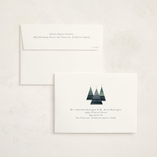 This is a midnight holiday photo cards with standard by Lori Wemple called forest snowglobe printing on signature in grand