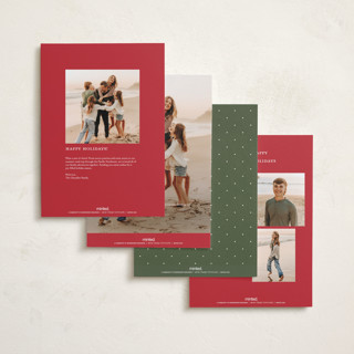This is a stocking holiday photo cards with standard by Wildfield Paper Co called tartan printing on recycled smooth signature in grand