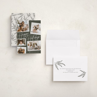 This is a fir holiday photo cards with standard by Melanie Severin called collage scatter printing on recycled smooth signature in grand