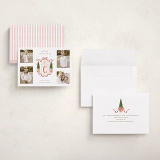 This is a currant holiday photo cards with standard by Susan Zinader called family crest printing on signature in grand