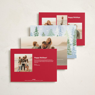 This is a cranberry holiday photo cards with standard by Paper Sun Studio called dashing through the snow printing on signature in grand