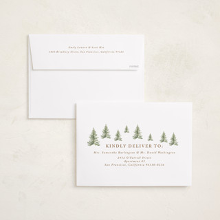 This is a toffee foil stamped holiday cards with foil pressed by Petra Kern called winter trees printing on signature in grand