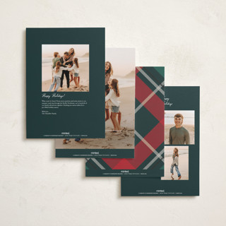 This is a coal foil stamped holiday cards with foil pressed by Petra Kern called fancy plaid printing on recycled smooth signature in grand