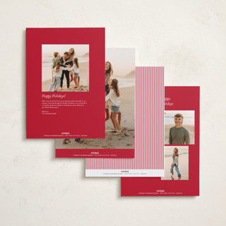 This is a berry foil stamped holiday cards with foil pressed by Kelly Schmidt called striped elegance printing on signature in grand