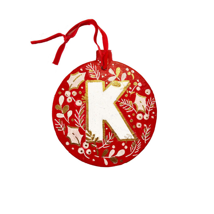 Custom Letter Ceramic Ornament