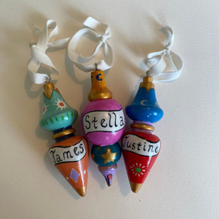 This is a multicolorassorted-colors holiday decorations by Emily Morris called custom hand painted ornament in standard
