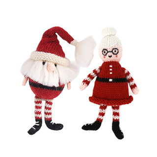 This is a red holiday decorations by Melange Collection called mr & mrs claus ornaments, set of 2 in standard