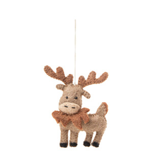 This is a brown holiday decorations by Global Goods Partners called arctic moose ornament in standard