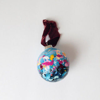 This is a multicolor holiday decorations by Jocelyn Elizabeth called abstract seascape ornament 8 in standard