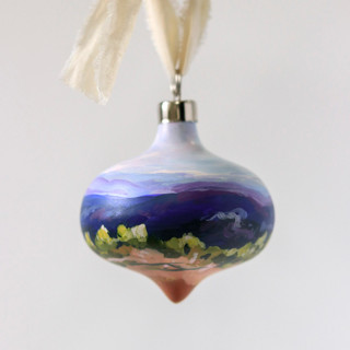 This is a blue holiday decorations by Weronika Zubek called clear day | 3” ornament | ceramic in standard