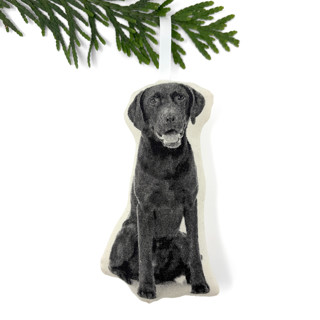 This is a beige holiday decorations by Broderpress called silkscreen labrador retriever ornament in standard