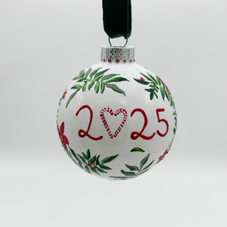 This is a white holiday decorations by Ashley Myers called 2025 custom ornament in standard