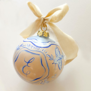 This is a blue holiday decorations by Lucrecia Caporale called cobalt blue customised initial - ceramic ornament in standard