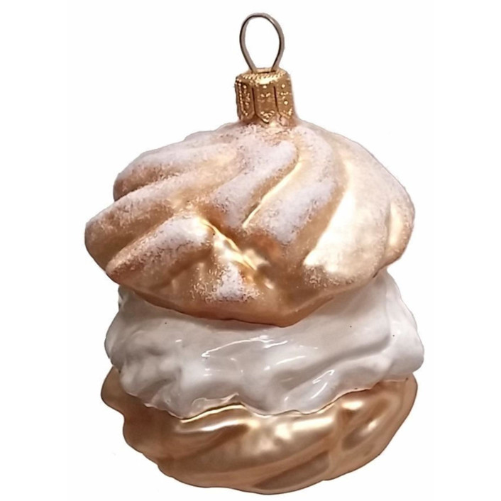 Pinnacle Peak Trading Cream Puff Dessert Christmas Ornament - Thumbnail 3