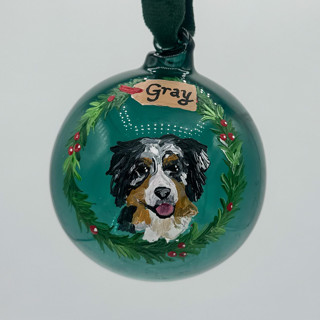 This is a multicolorassorted-colors holiday decorations by Ashley Myers called custom hand-painted pet ornament with name tag in standard