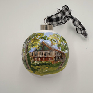 This is a multicolorassorted-colors holiday decorations by Sarah Hall called custom//personalized home hand painted ornament in standard