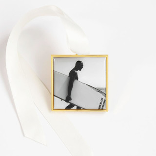 This is a gold holiday decorations by Kimbra Mooers called custom square ornament gold in standard