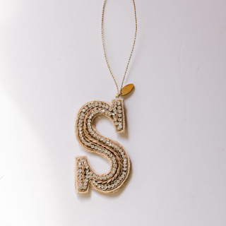 This is a silver holiday decorations by Courtney Bedi called personalized handmade letter ornament - large s in standard