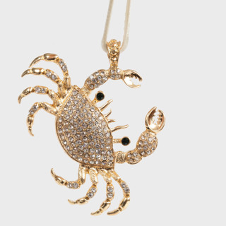 This is a gold holiday decorations by Joanna Buchanan called cancer hanging ornament in standard