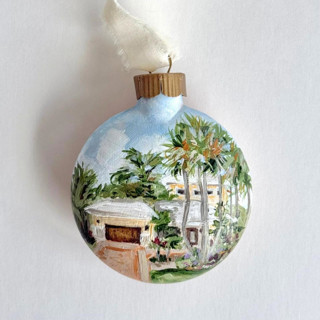 This is a multicolor holiday decorations by Kristen Laczi called custom house portrait ornament in standard
