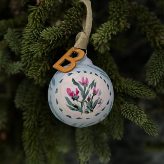 This is a multicolorassorted-colors holiday decorations by Lottie Aldarwish called teal and magenta customized ornament in standard