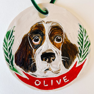 This is a multicolor holiday decorations by Sarah Fitzgerald called custom pet ornament in standard