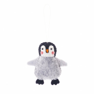 This is a gray holiday decorations by Global Goods Partners called arctic penguin animal ornament in standard