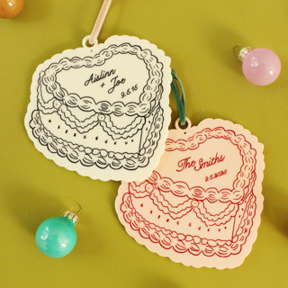 This is a multicolorassorted-colors holiday decorations by Aislinn Minardi called custom wedding cake ornament in standard