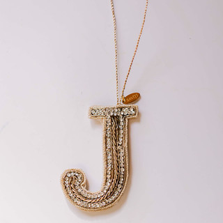 This is a silver holiday decorations by Courtney Bedi called personalized handmade letter ornament - large j in standard