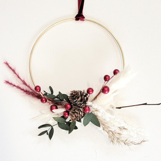 This is a gold holiday decorations by AlisonJerry called holiday holly wreath ornament in standard