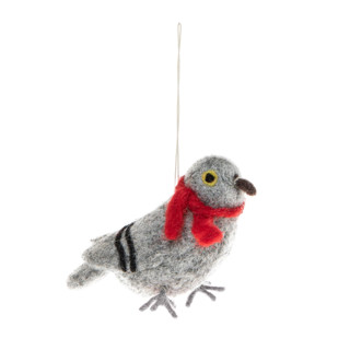This is a gray holiday decorations by Global Goods Partners called pigeon ornament in standard