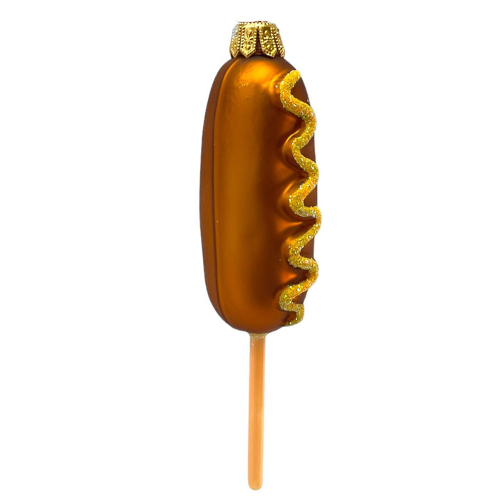 Corn Dog Food Polish Mouth Blown Glass Christmas Ornament - Thumbnail 5