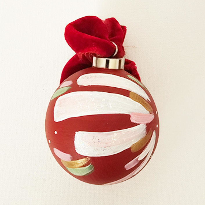 Personalized Dove In Red Ceramic Ornament