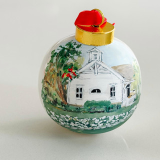 This is a white holiday decorations by Arohika Verma called custom hand-painted wedding ornament in standard