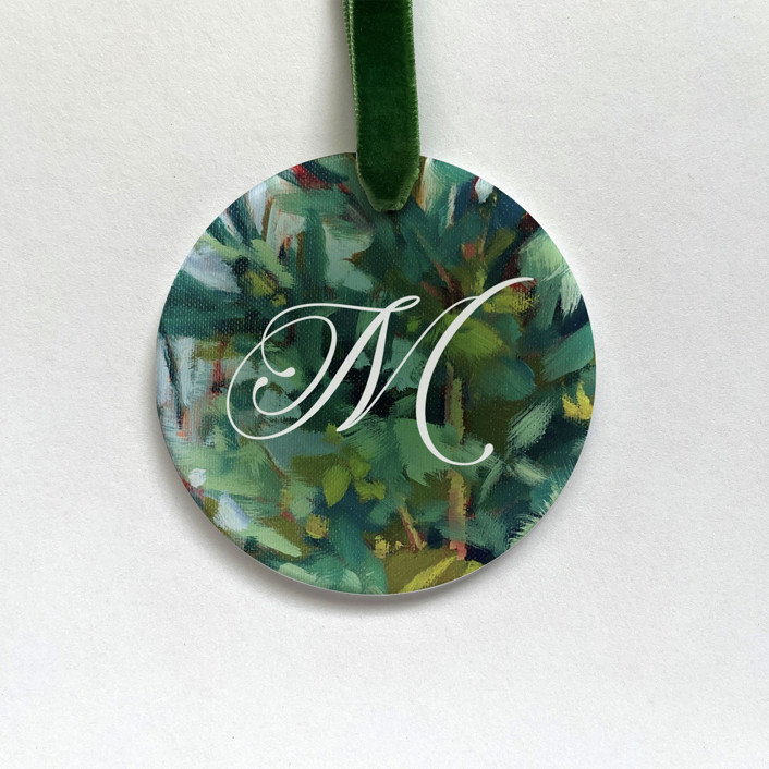 Personalized Initial Ceramic Ornament, Forest