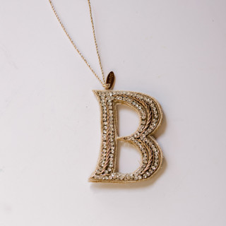This is a silver holiday decorations by Courtney Bedi called personalized handmade letter ornament - large b in standard