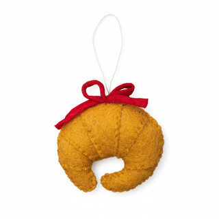 This is a beige holiday decorations by Global Goods Partners called felt croissant in standard