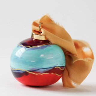 This is a red holiday decorations by Weronika Zubek called abstract ornament - red abstract 08 in standard
