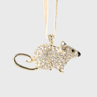 This is a gold holiday decorations by Joanna Buchanan called fieldmouse hanging ornament in standard