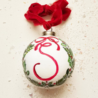 This is a green holiday decorations by AlisonJerry called personalized  botanical wreath ceramic ornament/ 3.5" in standard