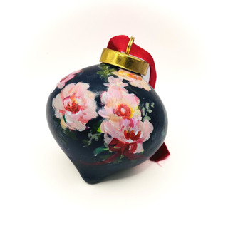 This is a multicolor holiday decorations by Arohika Verma called hand painted floral ornament in standard